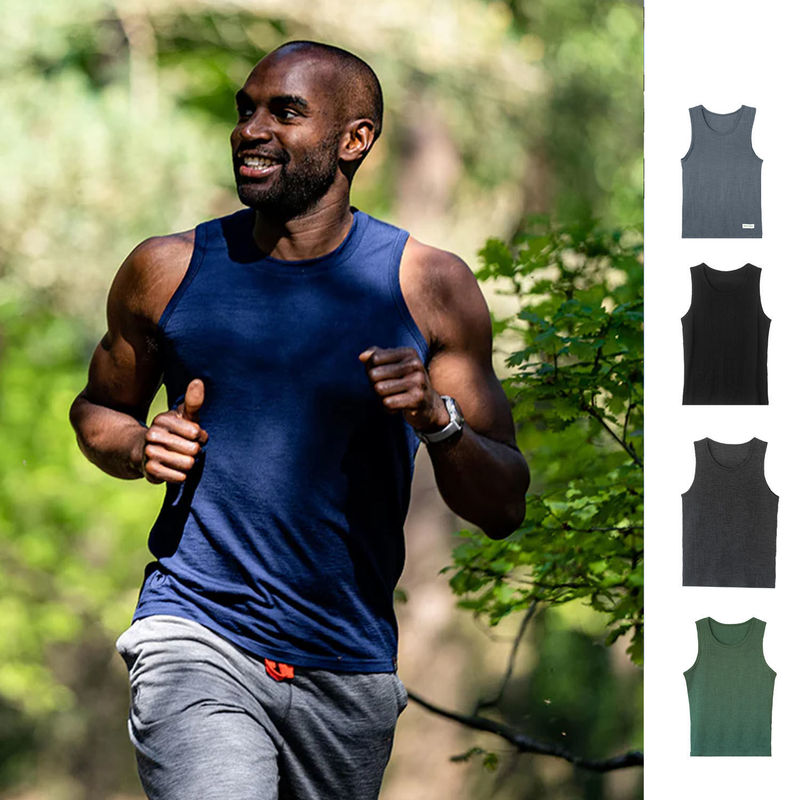 100 Merino Wool Men's Vest Quick Dry Breathable Outdoor Sports Fitness Sweat Wicking Quick Dry