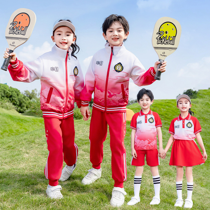校服小學生班服中國風春秋款兒童裝夏季短袖套裝一年級幼兒園園服