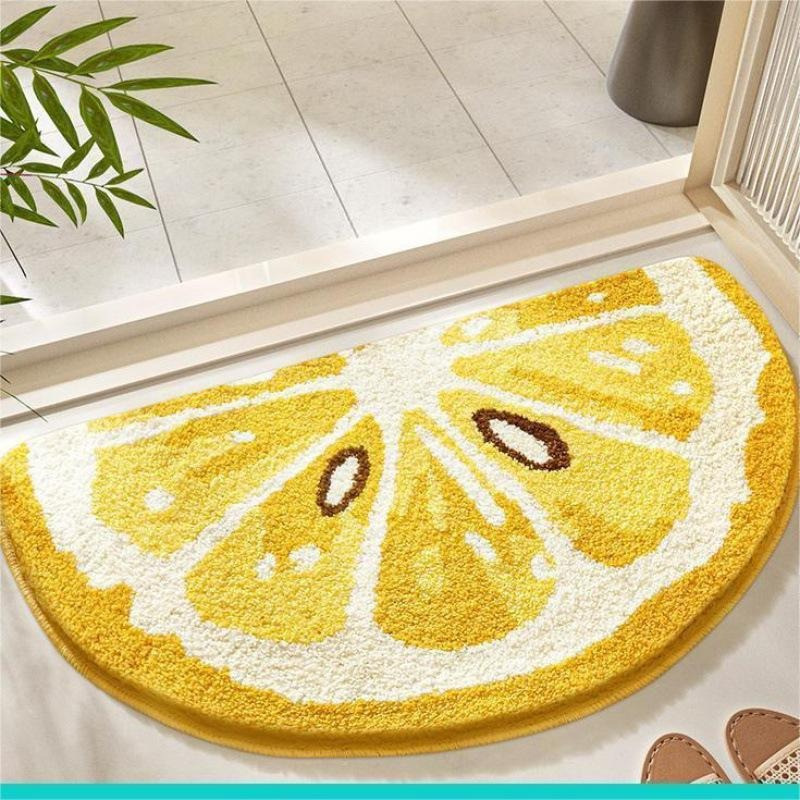 Cartoon Fruit Imitation Cashmere Carpet Bathroom Toilet Door Absorbent Non-Slip Foot Mat Cross-Border Temu Hot Sale Dropshipping