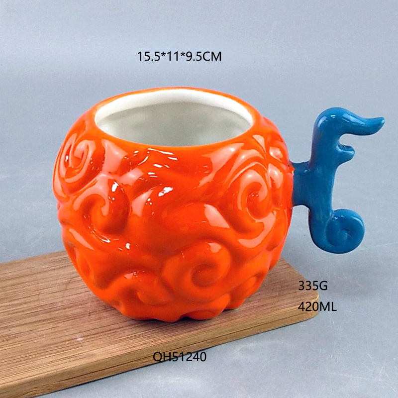 Uno de los Piratas Frutas Demoniacas Ace Frutas Arrasadas Tazas de Cerámica Luffy Frutas Oscuras Tazas de Cerámica