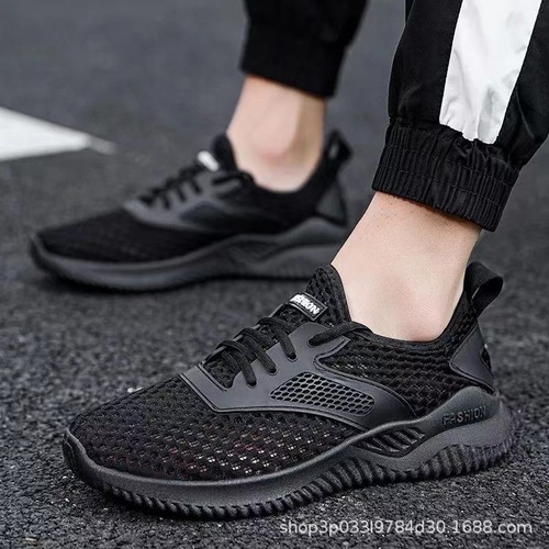 Fashion Summer New Men's Mesh Breathable Thick Sole Anti-Slip Wear-Resistant Retail Export Foreign Trade One Piece Dropshipping