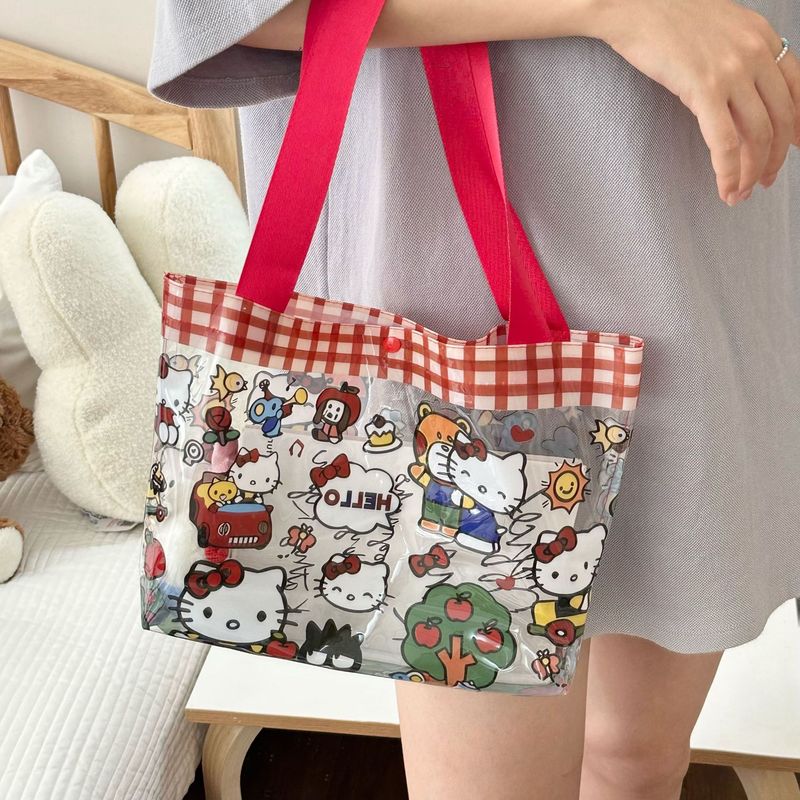 漫画 PVC ハンドバッグ透明旅行ポータブル大容量ショルダーバッグ入浴水泳防水ハンドバッグ|undefined