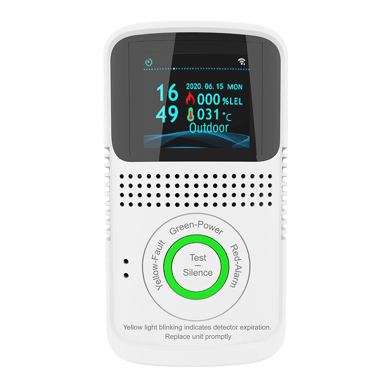 国境を越えたワイヤレスガス検知器 WiFi 可燃性ガス警報器 APP スマート音声ガス検知器|undefined
