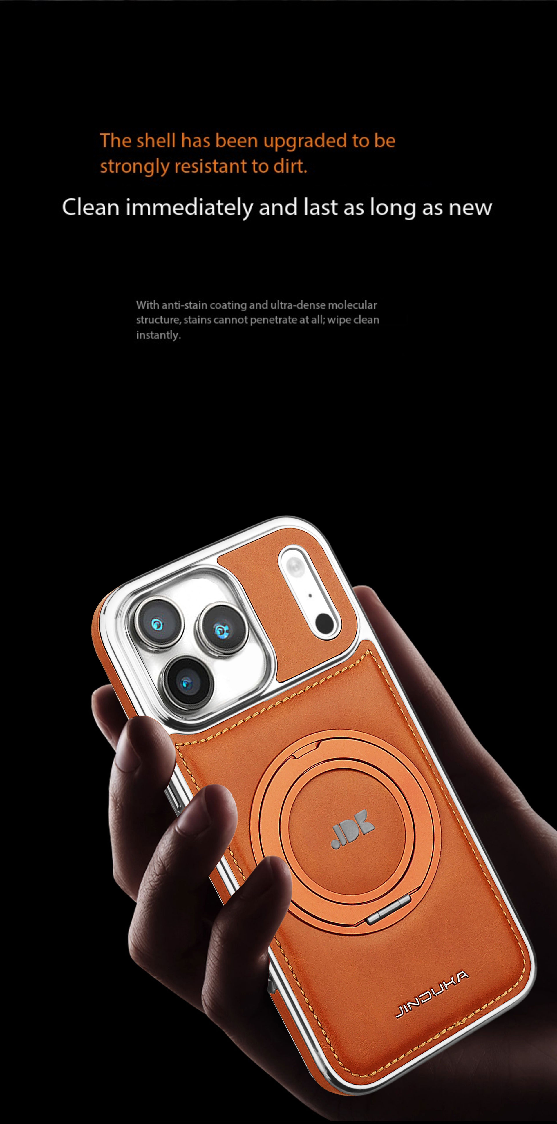 Ốp lưng từ tính xoay 360 độ cho iPhone 17 Pro Max, iPhone 17/16, chống sốc viền dày — Màu đen, Màu xanh lam, Nâu thanh lịch, Nâu mocha chi tiết 7