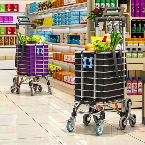 Shopping cart, vegetable cart, small puller, foldable household cart, trolley for climbing stairs, elderly person's trailer