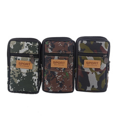 New camouflage mobile phone waist bag multi-functional belt phone case strap pouch for men to wear leather belt construction site trendy mobile phone bag