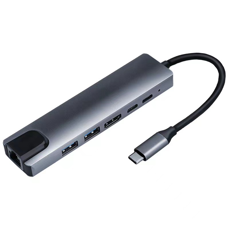 Base Tipo-C 8 en 1 – Con HDMI, USB 3.0, Ethernet y Más, para Laptop