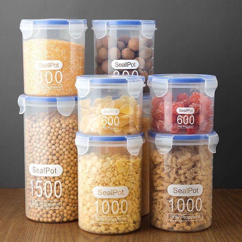 Sealed Cans Food-Grade Storage Plastic Cans Storage Cans Grains Kitchen Snacks Refrigerator Storage Boxes