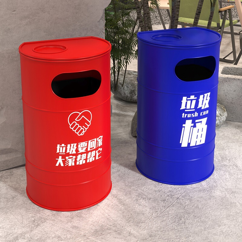 Zy Outdoor Camping Industrial Style Oil Drum Trash Can Trendy Courtyard Creative Gym Retro Large Smoke Extinguisher