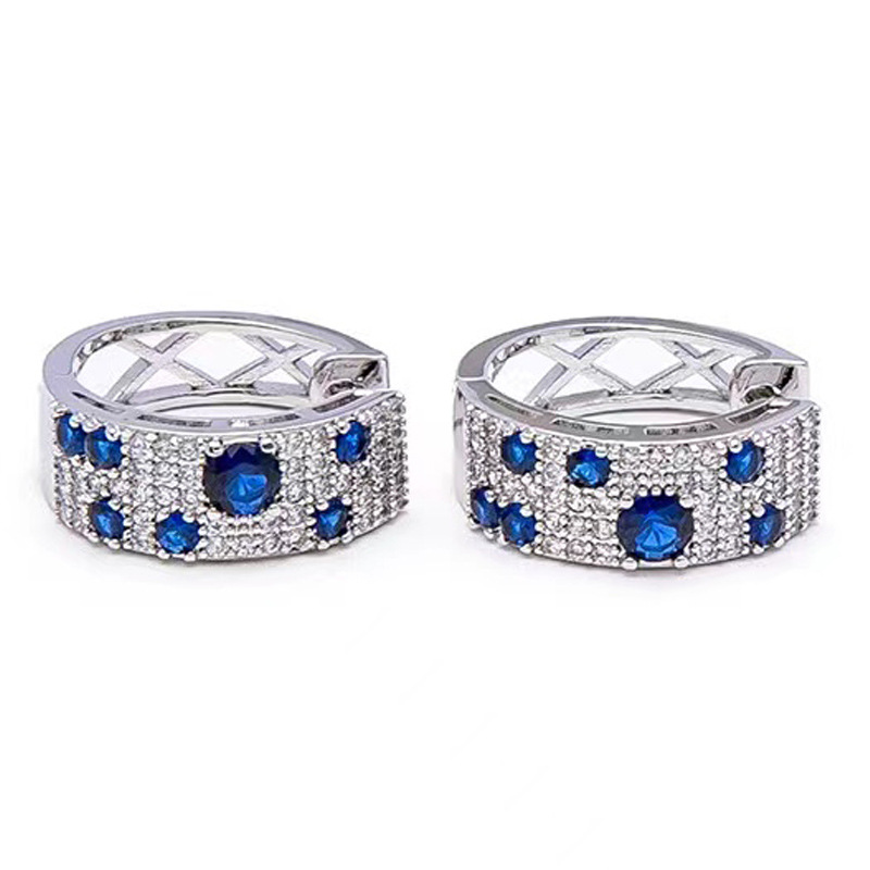 Women's Gender Inlay Design 1 Pair Ig Style Simple Style Round Inlay Copper Zircon Earrings