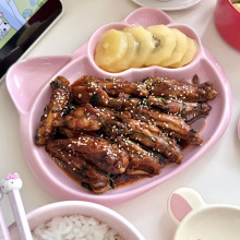 创意卡通Kitty陶瓷盘家用分格餐盘饺子水果餐盘儿童餐具早餐饭盘