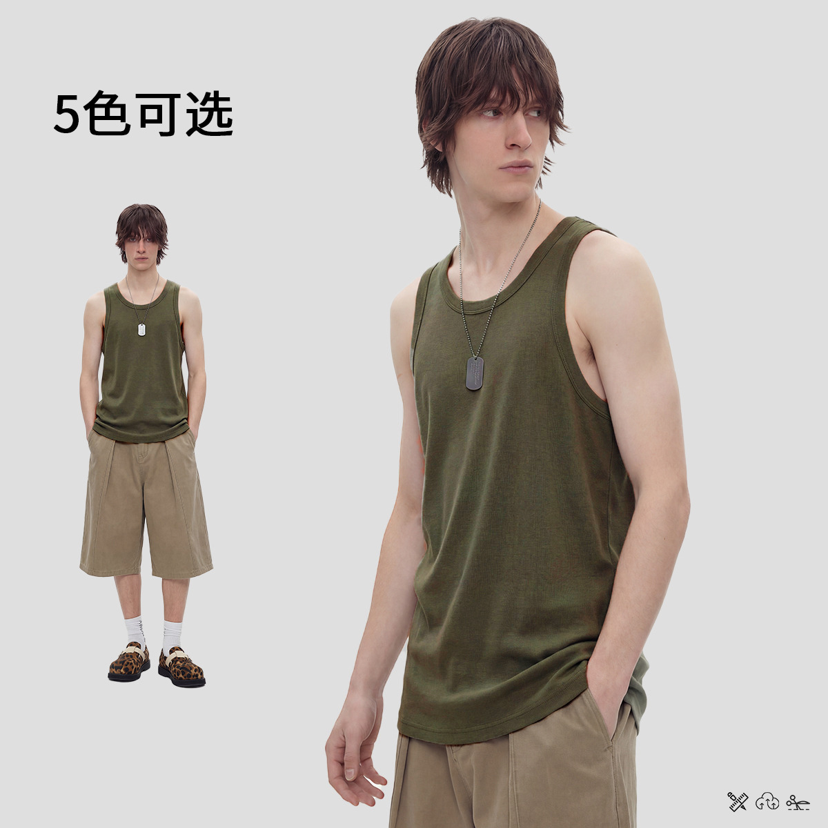 Camiseta sin Mangas Deportiva para Hombre Poliéster Resistente al Desgaste para Ocio