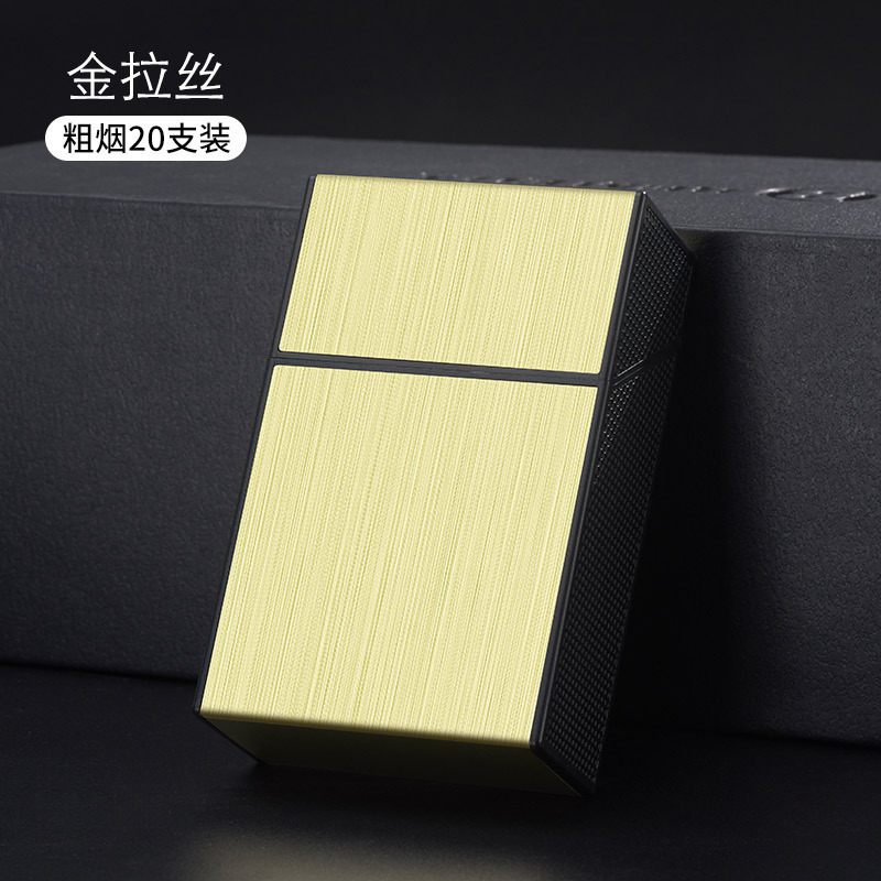 タバコライター付きタングステン線点火多機能花火一体型タバコボックス、20本入り、大容量金属タバコボックス|undefined