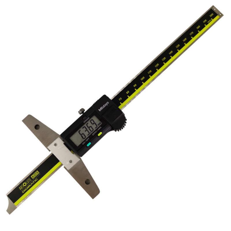 原装日本标卡三丰深度尺0-150 200mm高精度数显深度游电子571-201