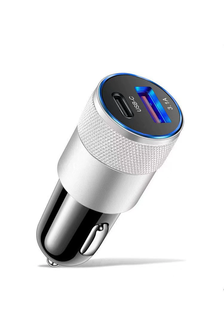 Car USB Charger 3.1A with Digital Display (4U) — Dual USB Fast Charge, PD/QC Options