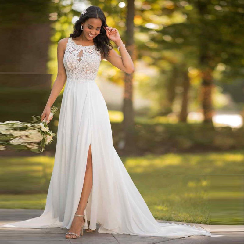 Comercio exterior europeo y americano Amazon AliExpress deseo nuevo encaje vestido de novia gasa vestido de novia