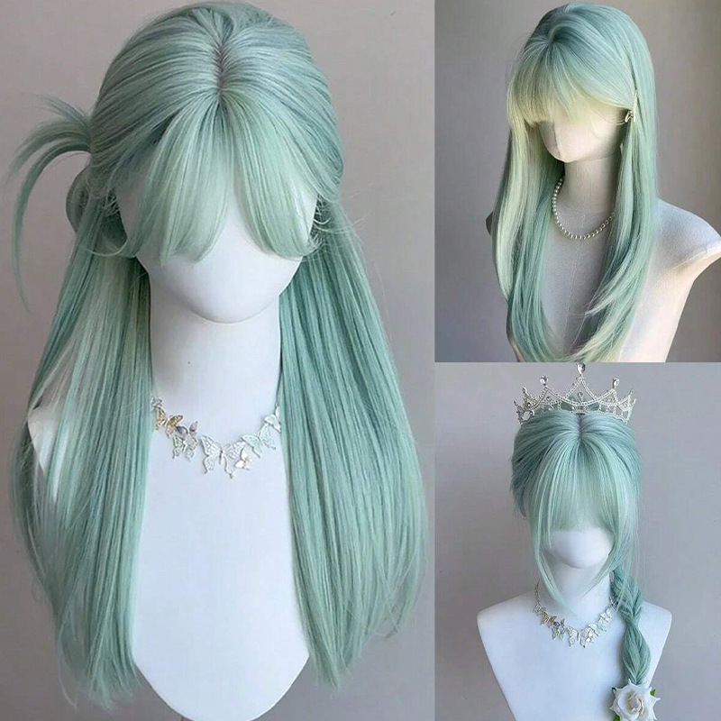 Peluca transfronteriza, pergamino femenino, juego de roles, fibra química teñida, accesorios de cine y televisión, peluca, peluca cos