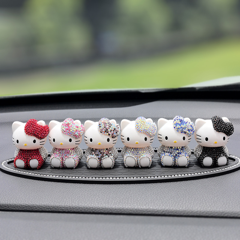 Car Perfume Ornaments Cartoon Cute Kt Air Outlet Aromatherapy Clip New Car Deodorizing Air Conditioning Mouth Decorative Supplies for Women
