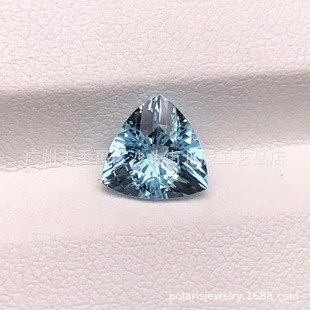 Natural aquamarine fertilizer triangle 4.0mm ~ 5.0mm crystal clean blue gem bare stone ring surface