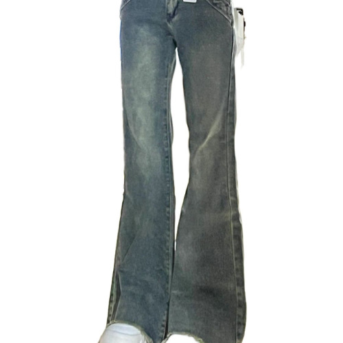 Vintage Micro-Bell Bottom Jeans - New Spring Collection - High-Waisted Loose Wide-Leg Slimming Frayed Straight Leg Ground-Length Pants