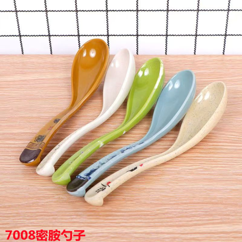 Melamine 7008 Soup Spoon Restaurant Plastic Spoon Spicy Hot Pot Hook Spoon Buffet Long-Handled Spoon Hotel Rice Spoon