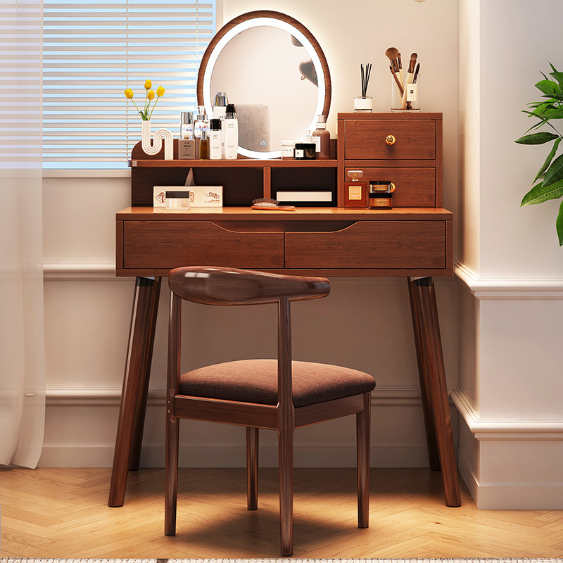 Makeup table, bedroom, home, small apartment, storage cabinet, integrated dresser, stool, ins style internet celebrity, Japanese style dresser