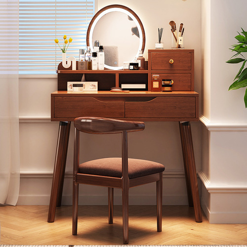 Makeup table, bedroom, home, small apartment, storage cabinet, integrated dresser, stool, ins style internet celebrity, Japanese style dresser
