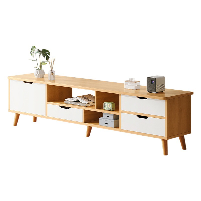 Nórdico TV gabinete moderno minimalista dormitorio sala de estar casa pequeño apartamento pierna de madera maciza mesa de café TV gabinete combinación image 1