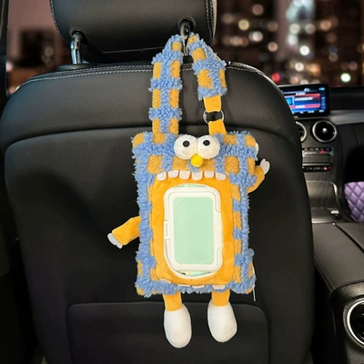 Hanging Cartoon Monster Car — Car tissue box/set - wet-wipe-dispenser-blue-long-novelty-tissue-box