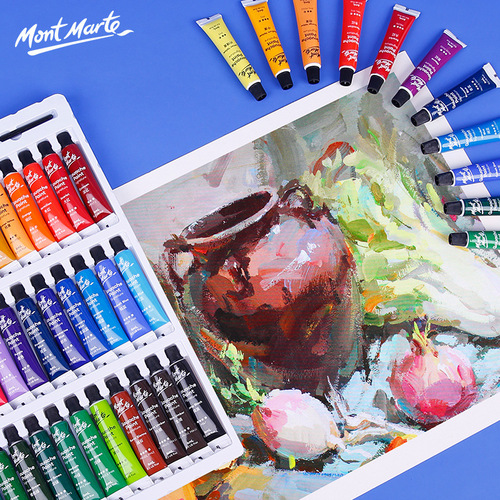 Montmartre gouache paint set manufacturer wholesale children's paint 12 colors acrylic painting paper pen 6ml gouache paint