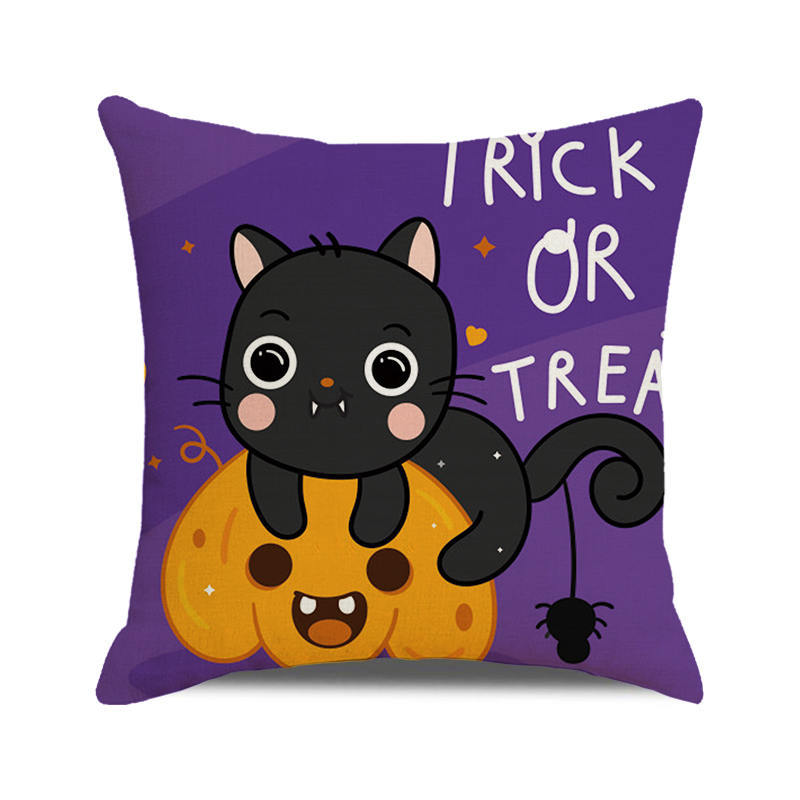 Letter, Dog, Cat Pattern Cartoon Style Style Halloween Cartoon Style Letter Dog Cat PP Cotton Couch & Sofa Decor