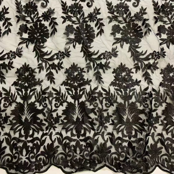 Multi-color embroidered fabric mesh embroidered skirt women's heavy-duty embroidered polyester lace multi-color embroidered fabric