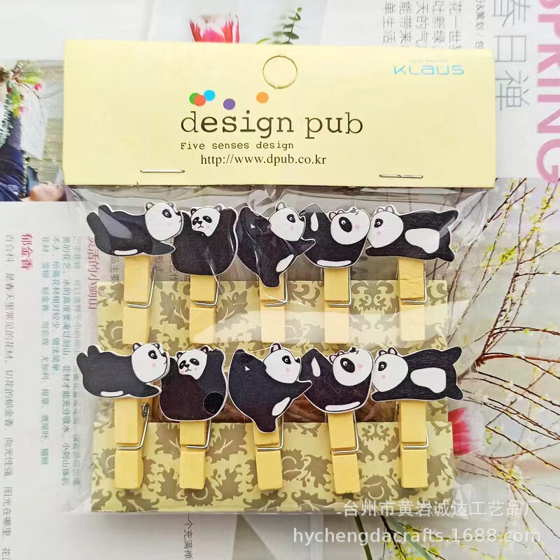 New Kung Fu Panda Gift Real Home Crafts Ornaments Photo Frame Photo Wall Flower Shop Card Small Wood Clip