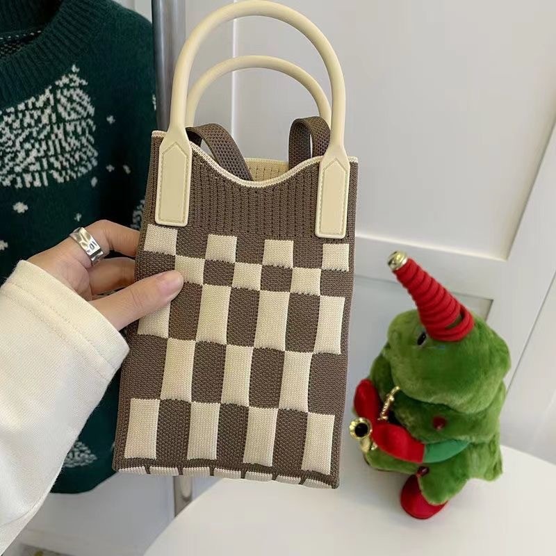 휴대폰가방 - 체커보드 [카키색상]