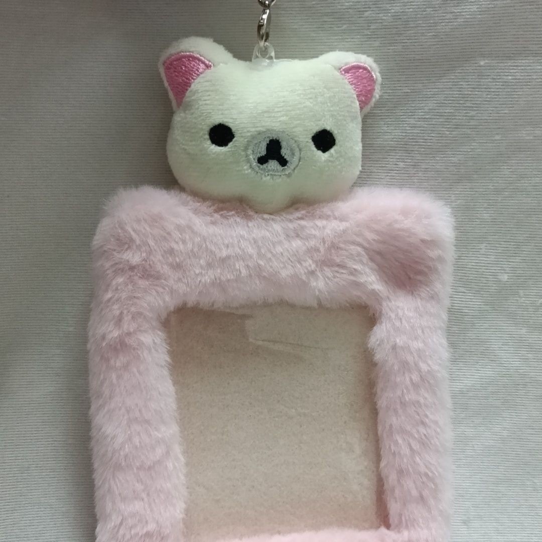 Cute ángel cerdo de peluche 3 pulgadas tarjeta de visualización tarjeta de estudiante colgante tarjeta de comida cubierta protectora