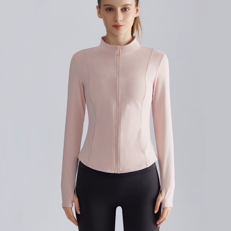 威曼新作フィットネススポーツウェアジャケット レディース スタンドカラー ジップアップ スリムフィット ランニング 速乾 アウター ヨガウェア 秋用トップス