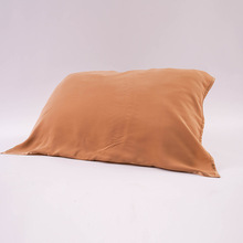 19姆米真絲枕巾純色桑蠶絲成人單面枕頭套系帶式絲綢亞馬遜外貿