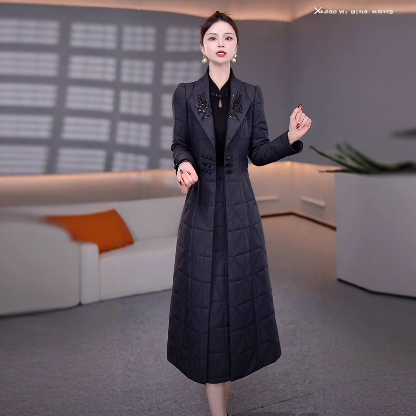 蓄热棉两件套连衣裙2025年气质秋冬新款加厚小香风两件套连衣裙