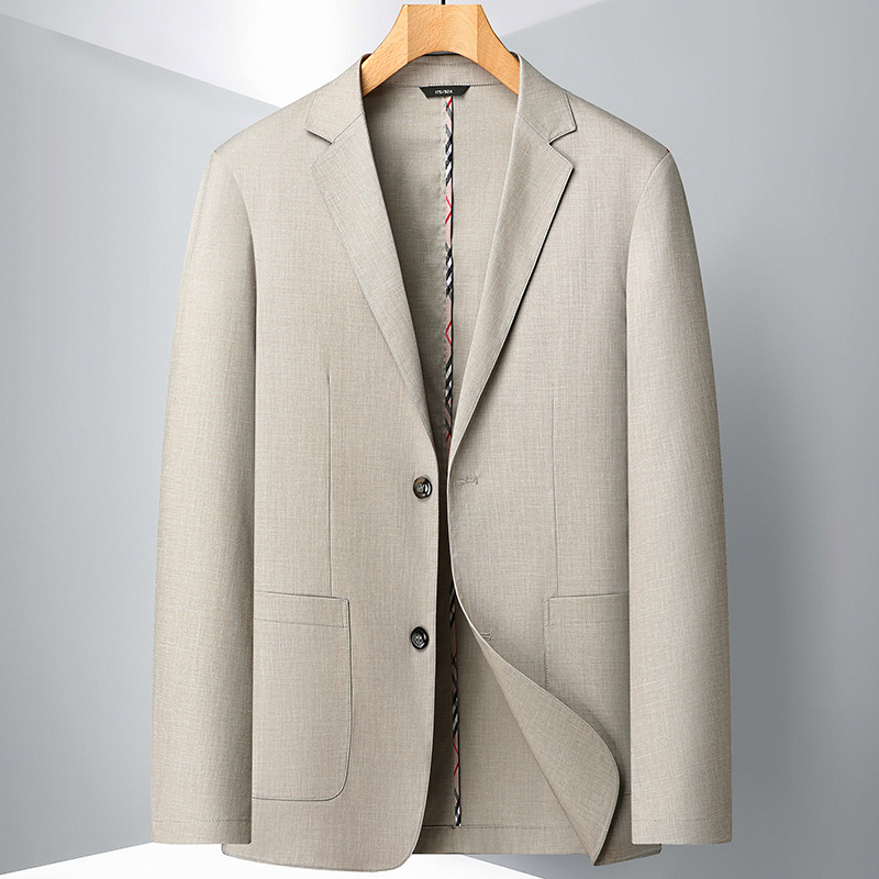Erkek Giyim Erkek günlük takım elbise ilkbahar ve sonbahar keten hafif lüks iş tek batı orta yaşlı ve genç tek düğmeli moda takım elbise ceket_voghion.com