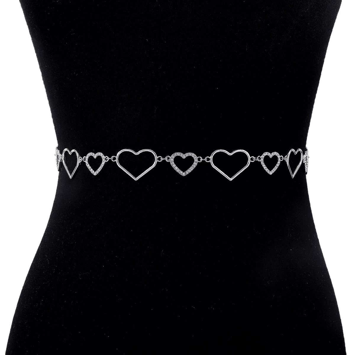 Fashion Heart Shape Alloy Inlay Rhinestones Womenu0027S Waist Chain