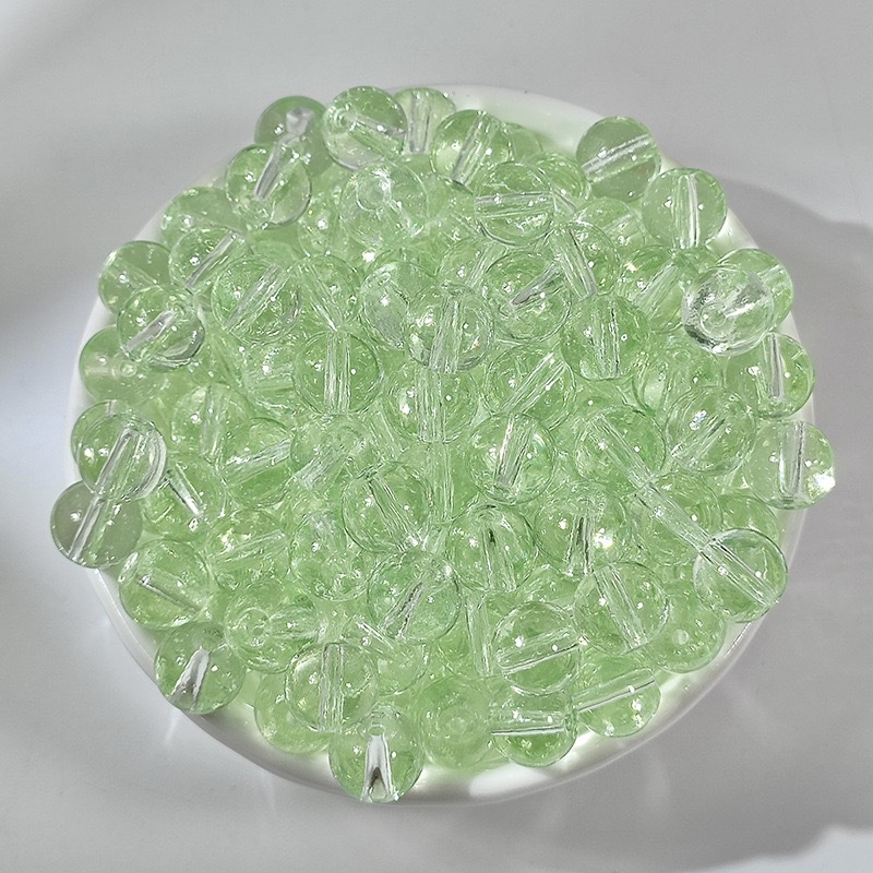 Factory Direct Supply of 6-10mm Transparent Glass Round Beads, Glass Loose Beads, DIY Bracelet Accessories, DIY Loose Bead Accessories