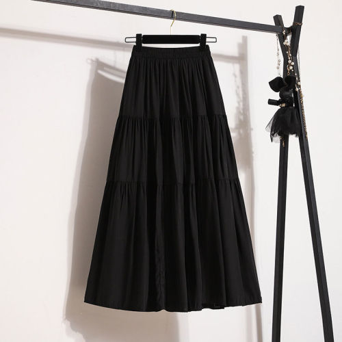 Stylish and Versatile Spring New Season Large Size Women's A-Line Maxi Skirt for Plus Size, High-Waisted Slimming Skirt