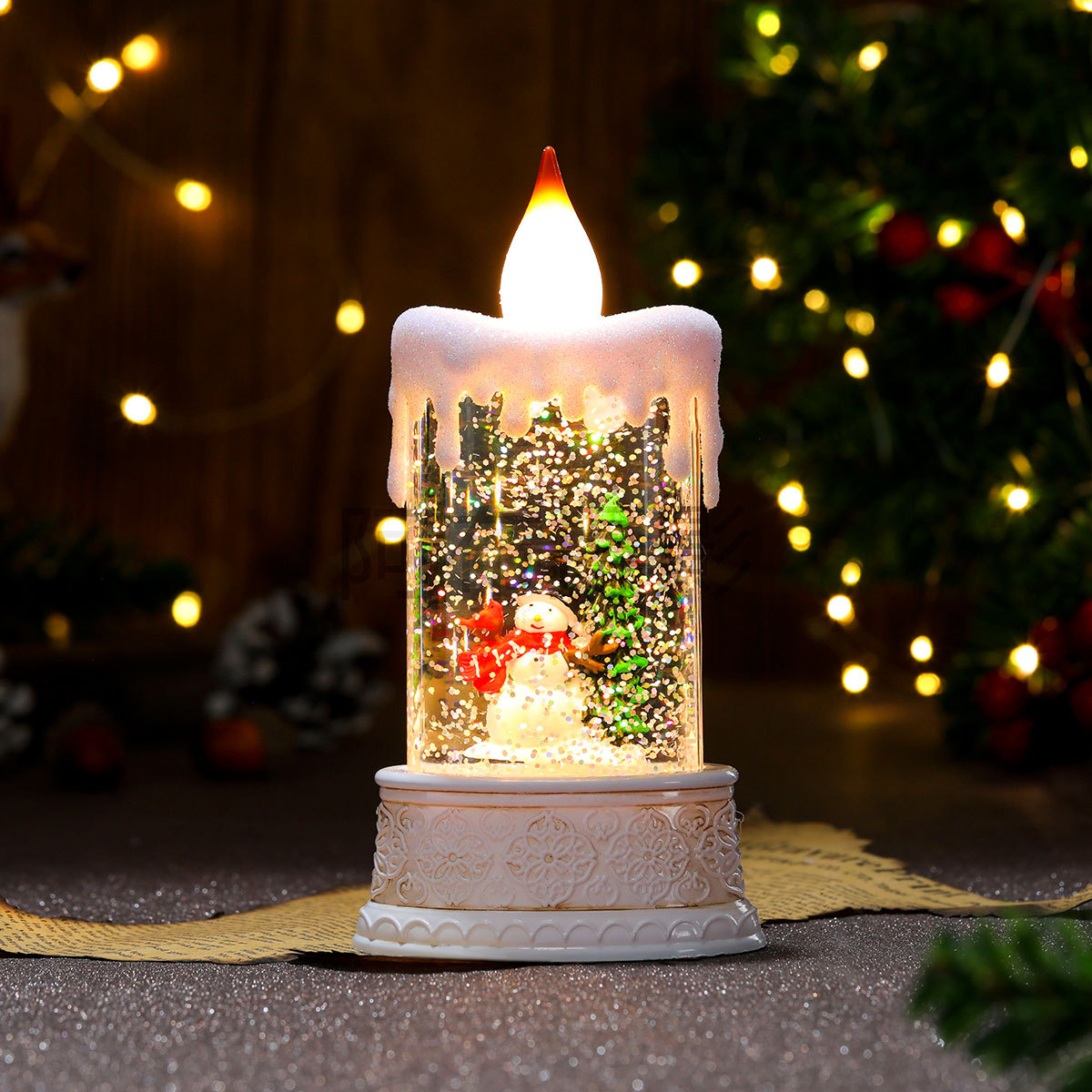 Neues Weihnachts-Wasserfüllungs-Leuchtkerzenlicht-Nachtlicht-Windlicht-Ornament, kleines Weihnachtsgeschenk-Ornament_voghion.com