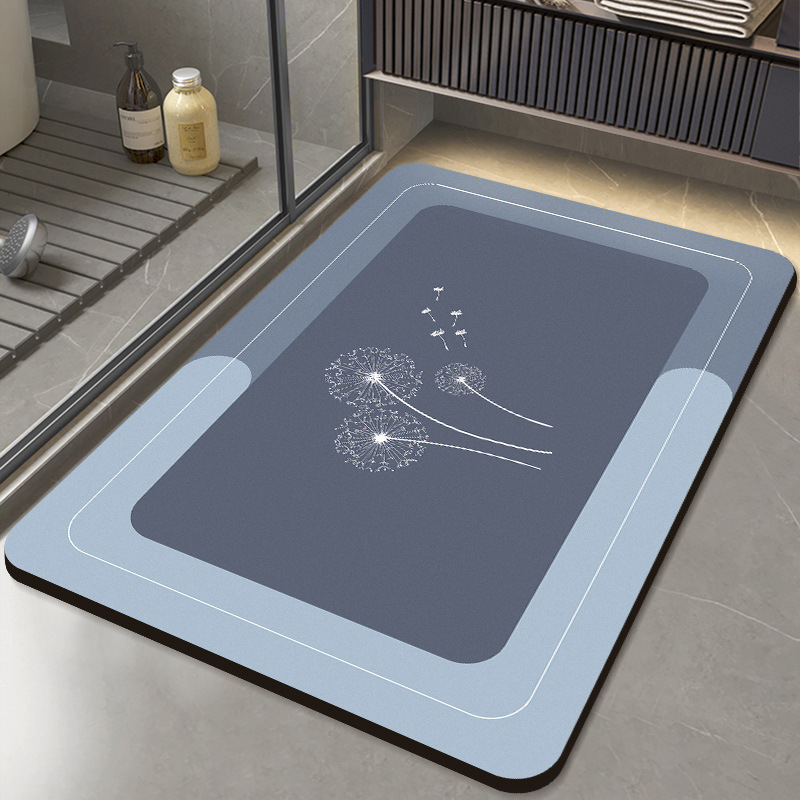 Simple Bathroom Floor Mat, Water-Absorbent, Quick-Drying Diatom Mud Soft Mat, Easy to Care For, Bathroom Non-Slip Mat, Drop Shipping