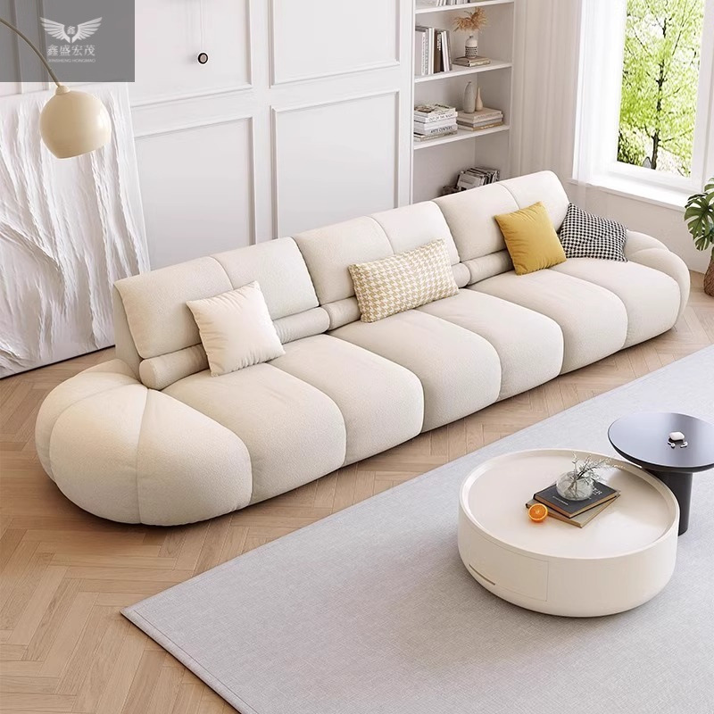 Nuevo estilo de estilo francés de estilo de línea recta de tres personas combinación de sofá de tela verde puff sala de estar pequeño estilo nórdico