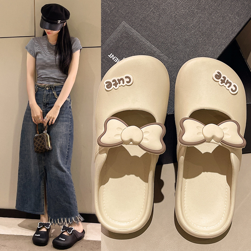 包头拖鞋女蝴蝶结新款夏季外穿可爱网红时尚ins防滑软底EVA凉拖鞋