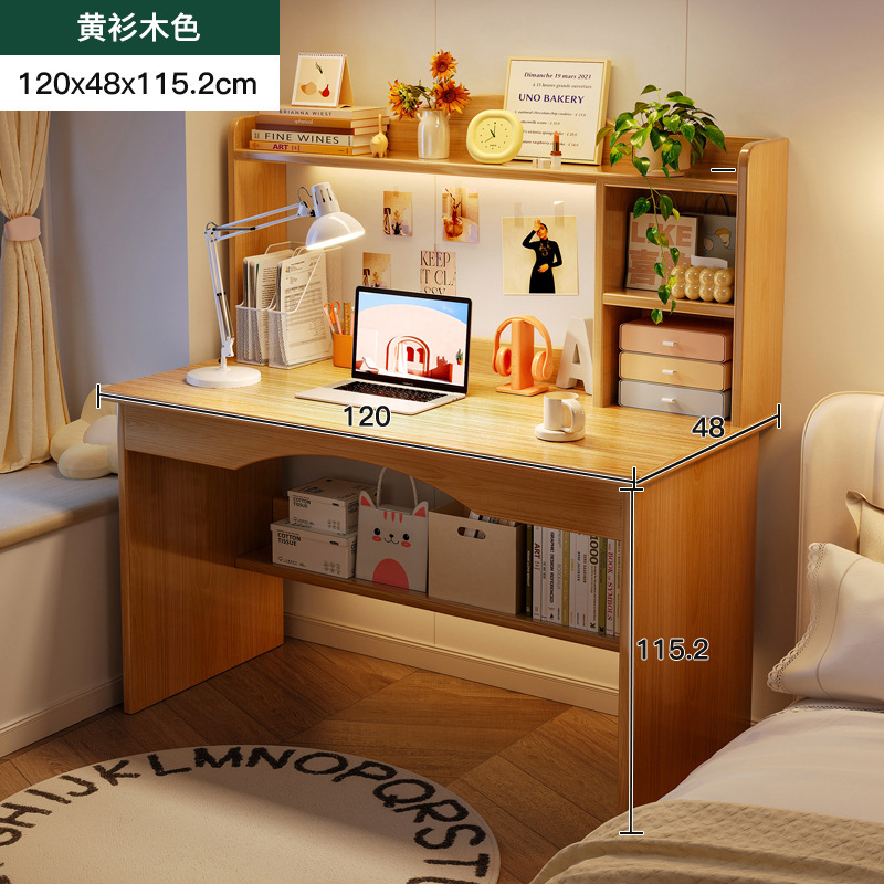Escritorio, estantería, escritorio de computadora pequeño integrado, escritorio simple, escritorio moderno, dormitorio en casa para estudiantes, escritorio de aprendizaje