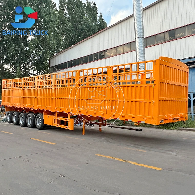 Экспортный складской железнодорожный полуприцеп, легкий ограждаемый полуприцеп, боковой самосвальный грузовик.