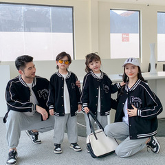 Street-friendly parent-child clothing, spring and autumn mother-daughter clothing, western-style clothing for a family of three or four, casual 2024 baseball uniform, family clothing, jacket trend
