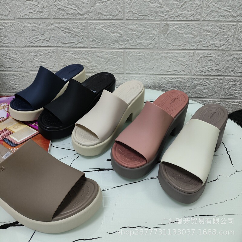 BYMCross Brooklyn Summer Women's Shoes Casual Fashion High Heel Platform Shoes Comfortable Fish-toe Sandals and Slippers Beach Shoes